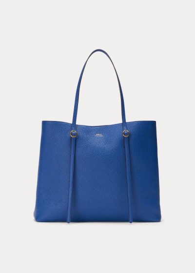 Bolsos De Mano Polo Ralph Lauren Mujer Azul Rey Azules - Pebbled Leather Lennox - RDUXQ1568